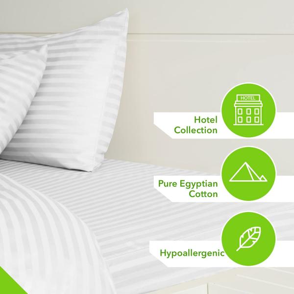 Cuenta de 500 hilos 100% de algodón Sateín tejido de Damasco Dormitorio rayado esencial