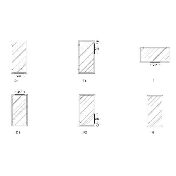 Anodized Brushed Black Kitchen Cabinet Doors Aluminum Frame Profile