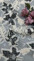 Tissu brodé 100% polyester pour une soirée de mariage