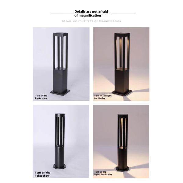 Outdoor Electric IP65 LED Lawn Lamp Waterproof Aluminum Modern Square Garden Landscape Lighting 3000K Warm White 50000 Hours