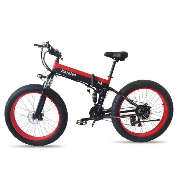 Brushless Geared Folding Fat Tire Electric Bike 750 Watt , OEM Folding Fat Ebike