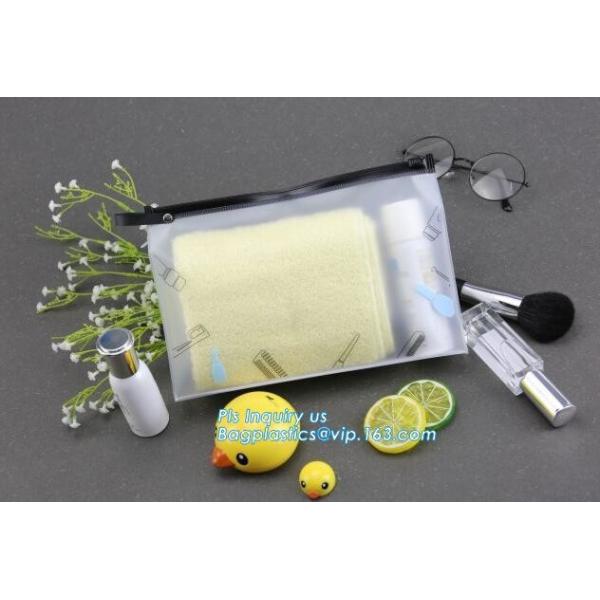 Eva Clear Vinyl Cosmetic Bag Slider Zipper Pencil Bag, Promotional Transparent Cosmetic PVC Bag Slider Zip Bags Clear Tr