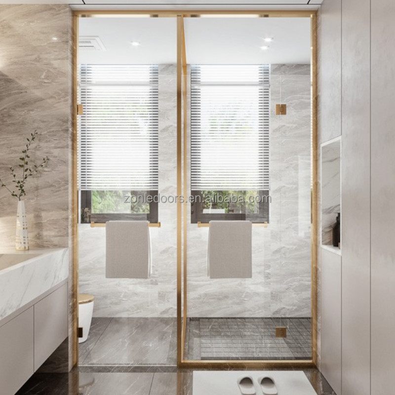 2025 Sensor Indoor Bathroom Doors Other Frameless Tempered Enclosure Glass Shower Door for Home with Smart Lock