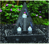 Rolling Granite Ball Fountain , Stone Sculpture Outdoor Garden Fountains