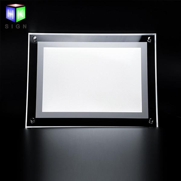 Acrylic indoor Advertising Crystal Led Light Box For Picture Frame Display