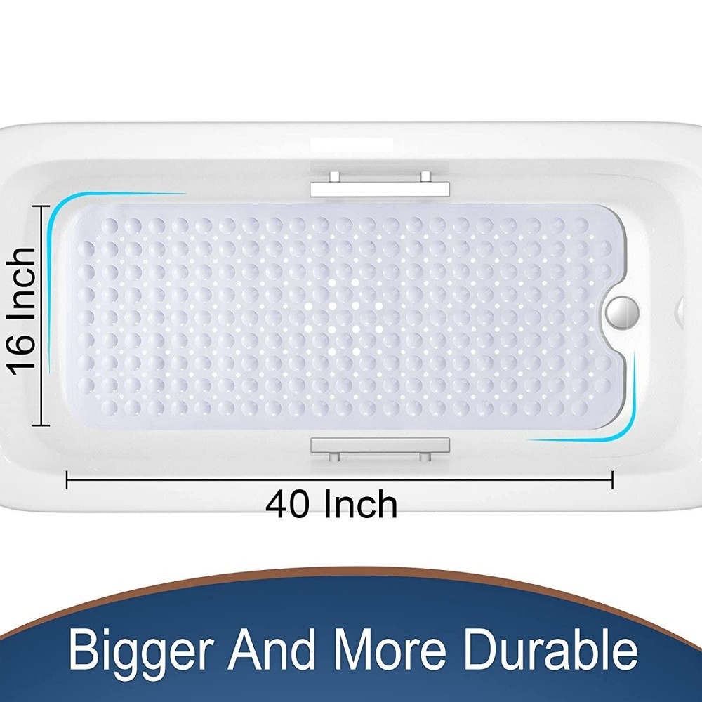 Non Slip Washable Bath Mat  Bath Tub Shower Mats With Drain Holes For Safety