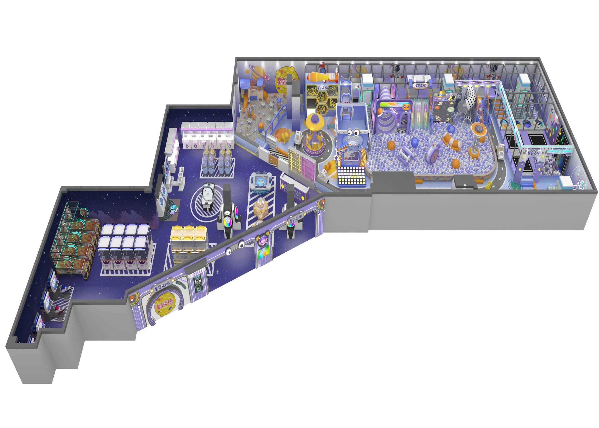 Space Arcade Indoor Soft Play Playground Sci Fi Themed for Home Commercial