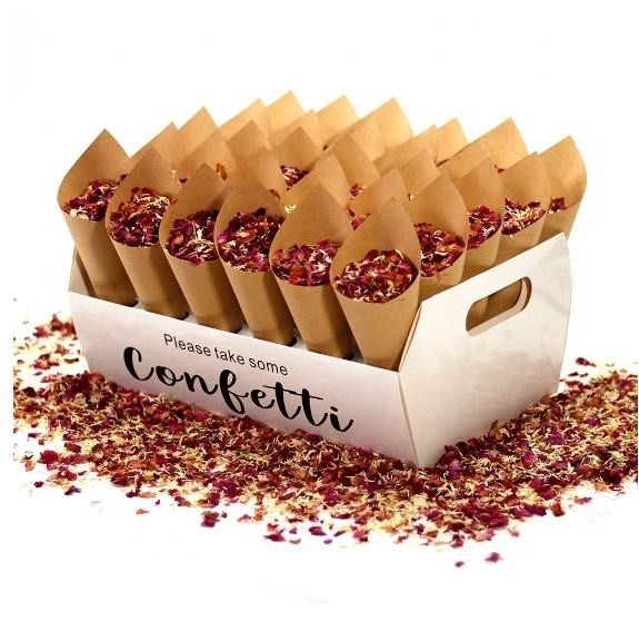 Cardboard Confetti Cone Holder Tray And Box With Custom Logo