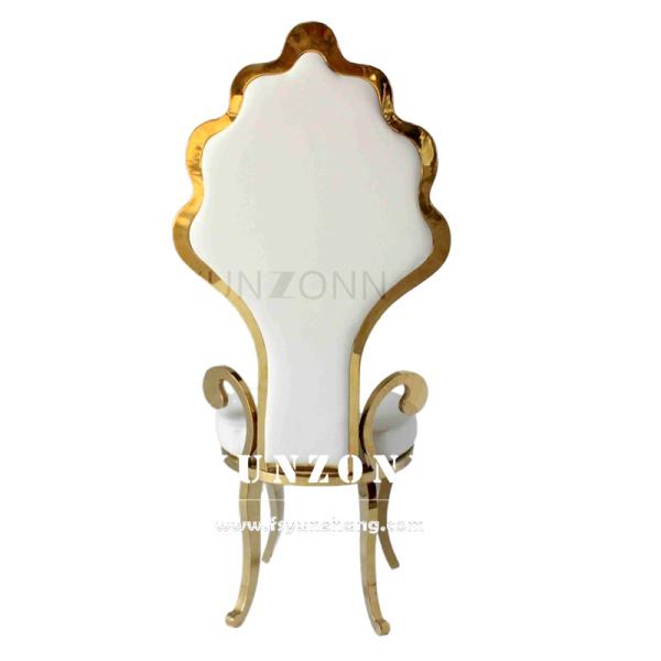 Wholesale Gold Stainless Steel Bride And Groom Chair High Back Wedding King Throne Chair