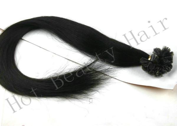 Unprocessed Custom Human Hair Wigs / U - Tip Long Pre Bonded Hair Extensions