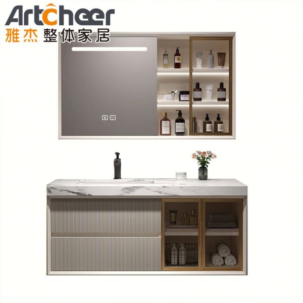 Modern Wall-mounted Plywood Bathroom Vanity Combo with Mirror and Countertop