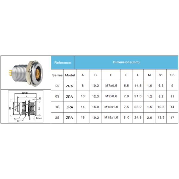 Metal Male Push Pull Electrical Connectors SRD.TFA.0S.303 S Series CE Approved