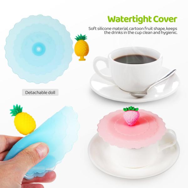 Силиконовая крышка кружки, красочная антипылевая крышка силиконовой кружки Милые многоразовые силиконовые крышки для чашек кружка пиво стекло в помещении