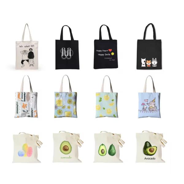 Large Organic Canvas Tote Bag Shopping Neutral Blank Plain Bulk