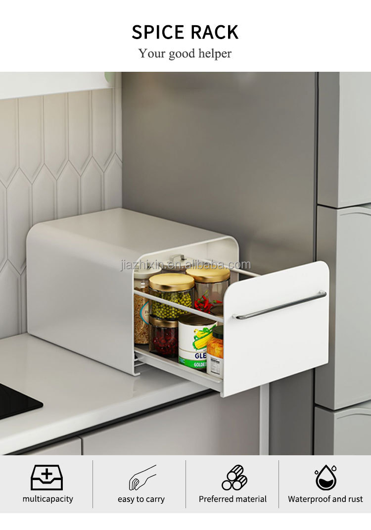 Kitchen Cabinet Spice Jar Storage Rack Pull Out Mesa Bedroom Drawer Cosmetic Organize Box With Handle Coffee Capsule Mug Locker