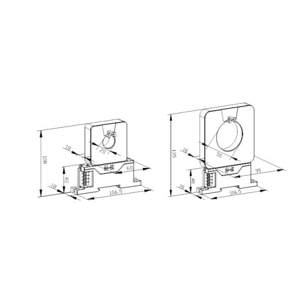Acrel BA05-AI/I ac split type current sensor DC output measuring range 0~(0.5~10)A TS35mm din rail в электросети