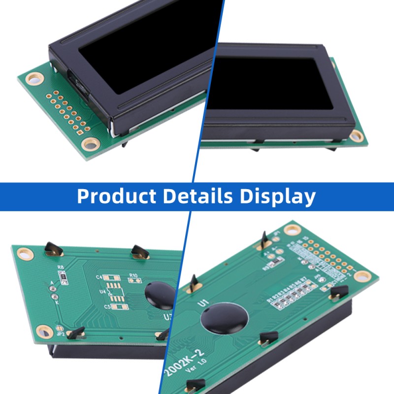 Cyrillic DFSTN Black Film 2002K-2 Character LCD Module Display Screen ST7066U LCM Screen