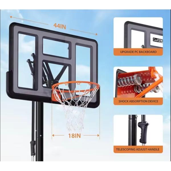 Adjustable Height outdoor basketball hoop stands with backboard Portable Basketball Hoop