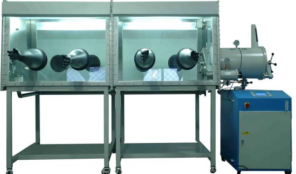 2 work station 2400mm length Lithium Battery Glove Box with 1PPM Water Oxygen Content and Gas Purification System