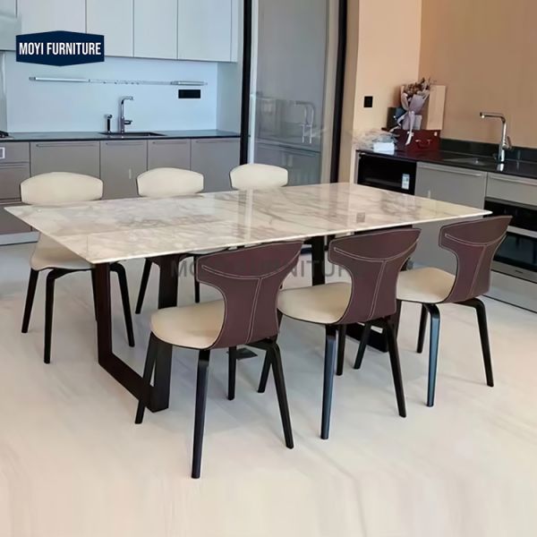 Modern Dinner Chair Dining Room Set Custom Luxury Dining Table Featuring Light Luxury Nordic Style Chairs for Hotel Home
