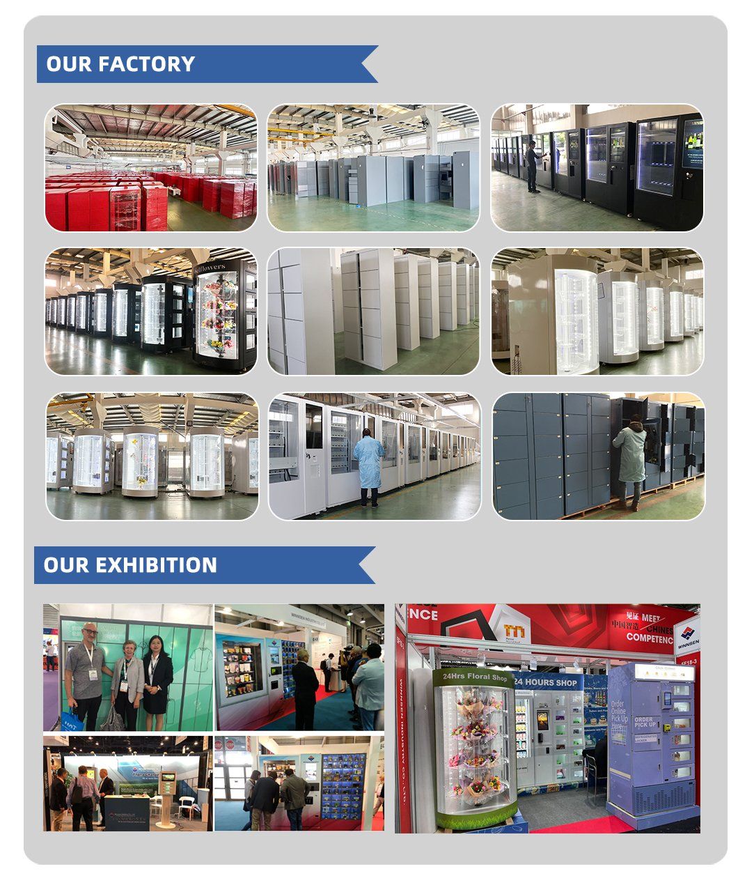 Winnsen Transparent Shelf Flower Vending Machine with Humidification System and 22 Inch Touch Screen