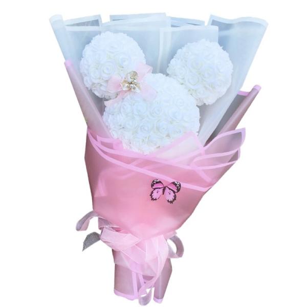 Wholesale Foam Roses Micky Mouse Head With Wrapping Paper And Gift Box For Gift