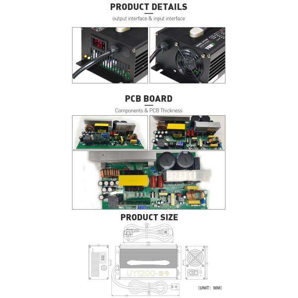 Безопасный заряжатель литий-ионного аккумулятора 12V 100A с начисляет защиту