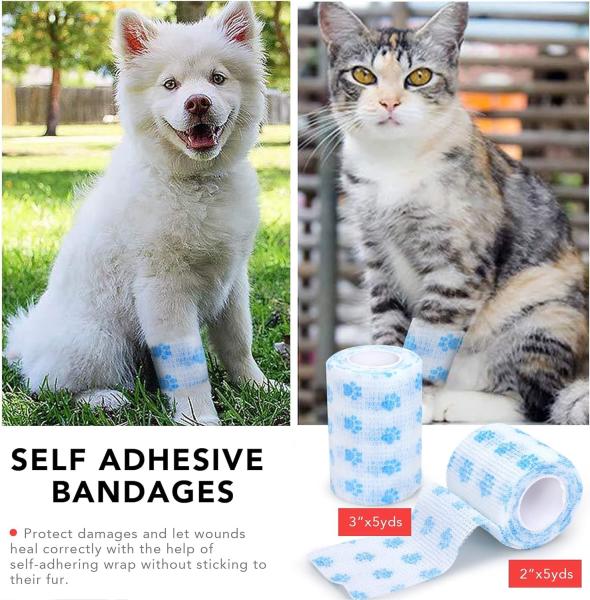 Pet First Aid Kit, 105 Piece Nursing Supplies With Emergency Collar, First Aid Instructions And More Ideal For Home