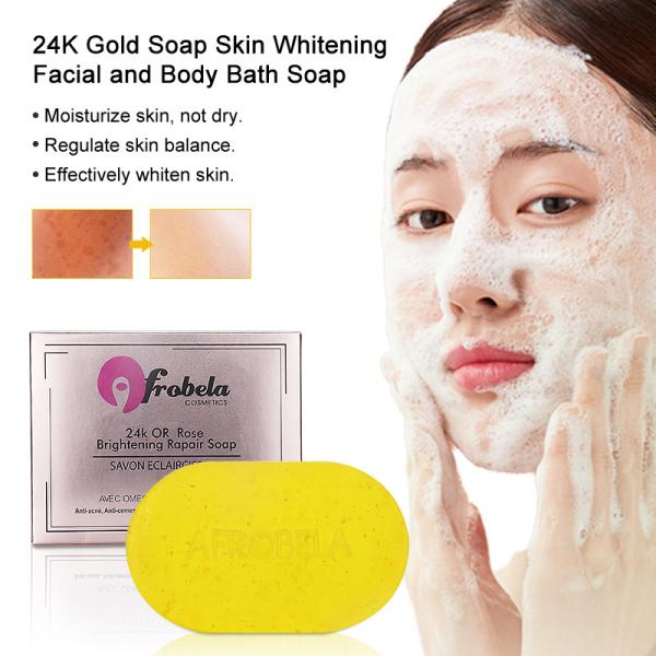 Private Label 24k Gold Rose Soap Skin Care Whitening Bar Soap