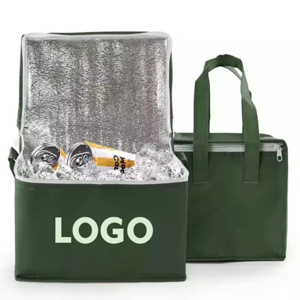 Custom Logo Soft-loop Cooler Bag for Insulated Green Grocery Picnic Beer and More