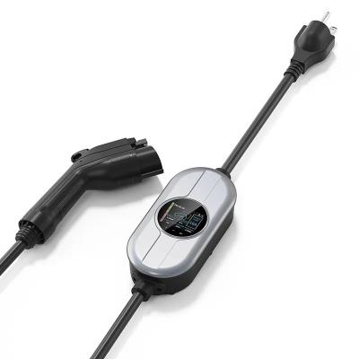 Single Phase Schuko Adapter 16A Portable EV Charging Station With LCD Display