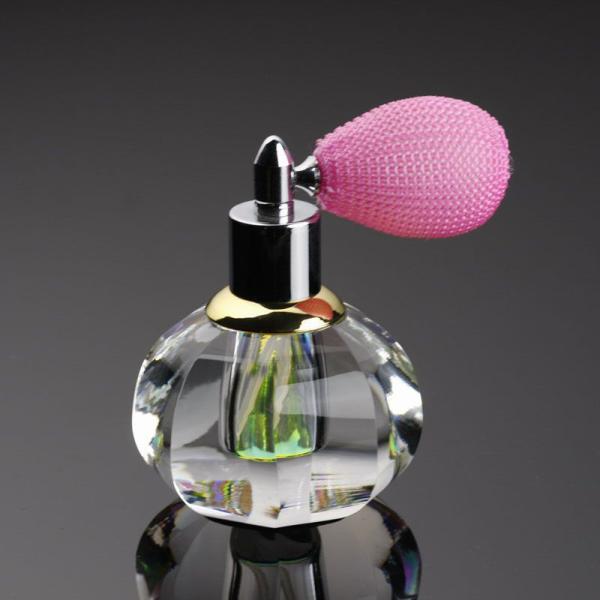 Vintage Crystal Perfume Bottle with Mini Bulb Spray Laser Engraved for Holiday Decoration