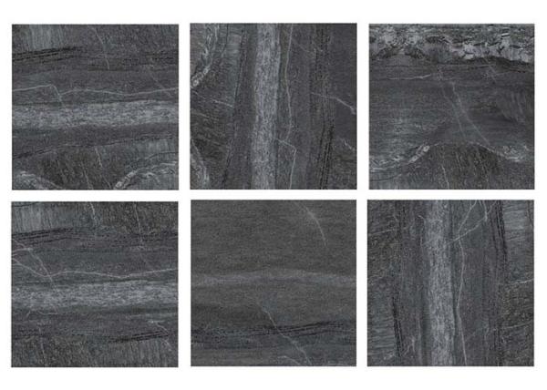 36  X 36  Stone Look Wall Tiles , Black Stone Look Floor Tile Hotel Building Materials