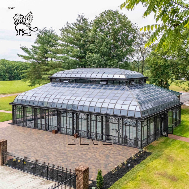 Wrought Iron Gazebo Glass Green House Garden Sun Room Conservatory Victorian Style Outdoor Large Custom