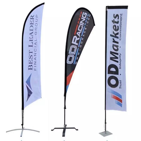 Polyester Custom Advertising Feather Flags Single / Double Sides Digital