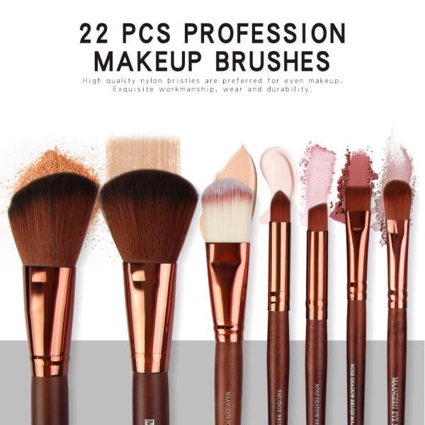 lWholesale Brown Color  Makeup Brushes Fan Brush Best Make up Brushes