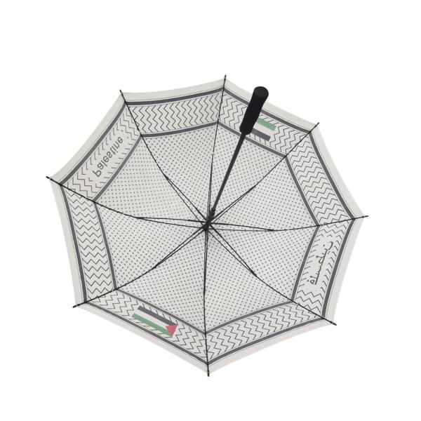 White Promotion Golf Umbrellas , Long Shaft Golf Umbrella Full Silk Screen Print
