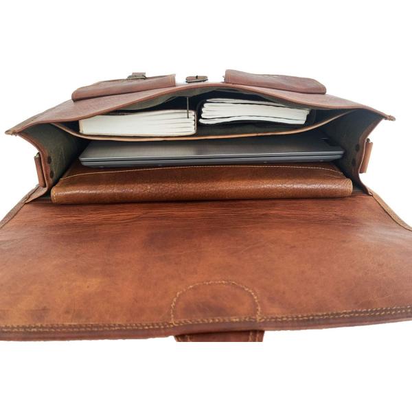 18 INCH LEATHER BRIEFCASE LAPTOP MESSENGER BAG BEST COMPUTER SATCHEL HANDMADE BAGS FOR MEN AND WOMEN