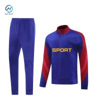 New Arrival Wholesales Men Red/Blue Soccer Tracksuit High Quality New Design Kid/Adult Soccer Sweater Training Suit