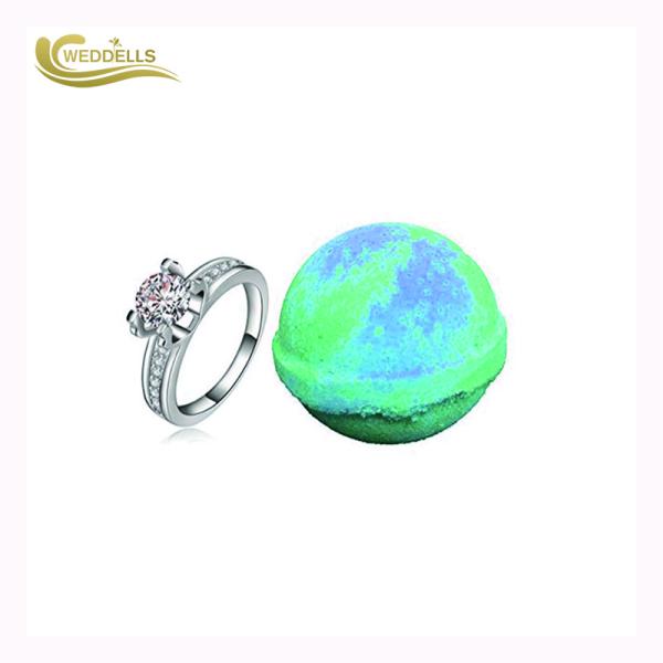 Custom Fizzy Bubble Bomb , Organic Peach Bath Bomb With Luxury Jewelry Ring Inside