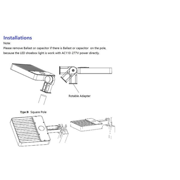 Шаг 3 затемняя коробку ботинка СИД освещает слесарь-монтажника выскальзывания SMD/держателя 100w 150w 200w руки