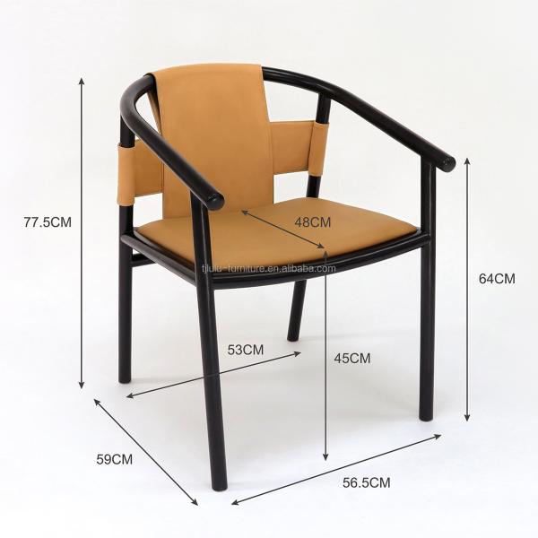 Vintage Luxury Artistic Customized PU Leather Upholstery Solid Wood Dining Chair for Restaurant Specific