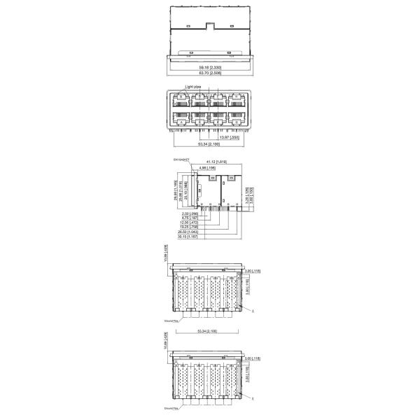 Integrated Transformer 10G RJ45 Connector 2 x 4 Stacked 10G Base - T