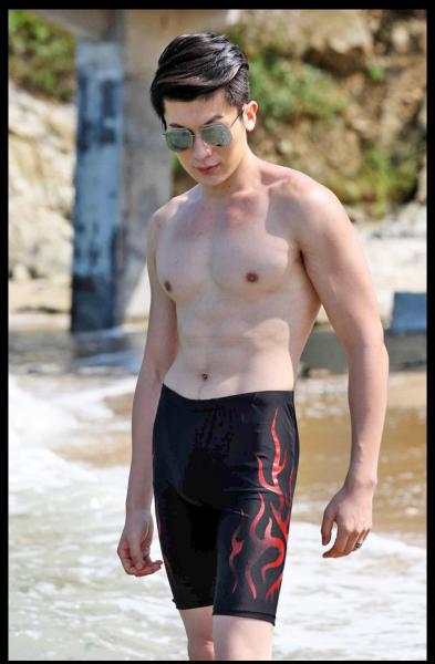 Men's brand swim mens beach Surf swimsuit knee length bathing swimming shorts male sports bath
