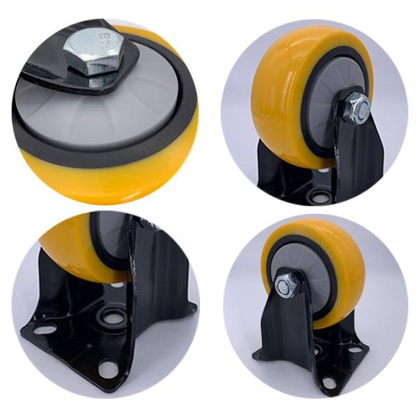 5 Inch Top Plate Rigid Medium Duty Caster Wheel For Factory Equipment