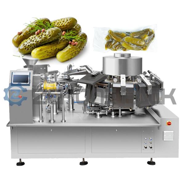 Máquina de embalaje rotativo multifunción de alimentación de bolsas totalmente automática