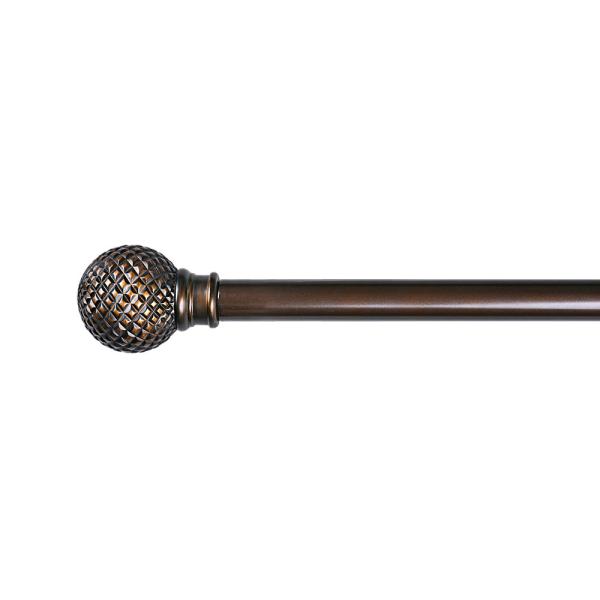 25MM Resin And Coffee Color Curtain Rod Set With Metal Iron Curtain Poles