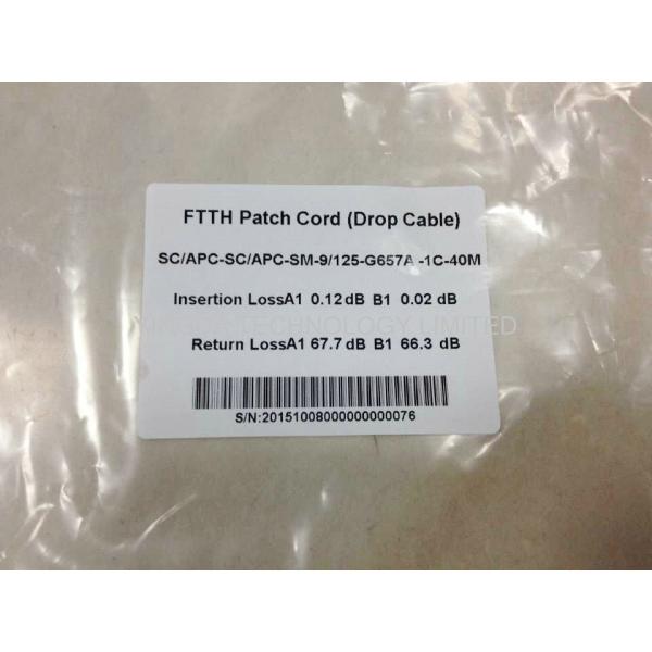 Оптическое волокно Patchcord FTTH 1 SC сердечника/APC - симплекс 40M FRP SC/APCSM 657A