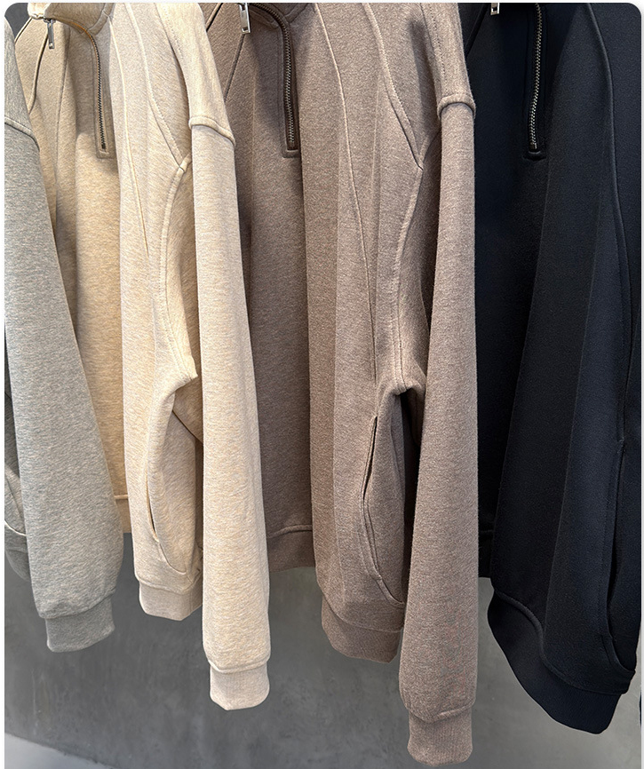 Men 320G Half‑Zip Polo Quarter‑Zip Sweatshirt, Custom OEM ODM