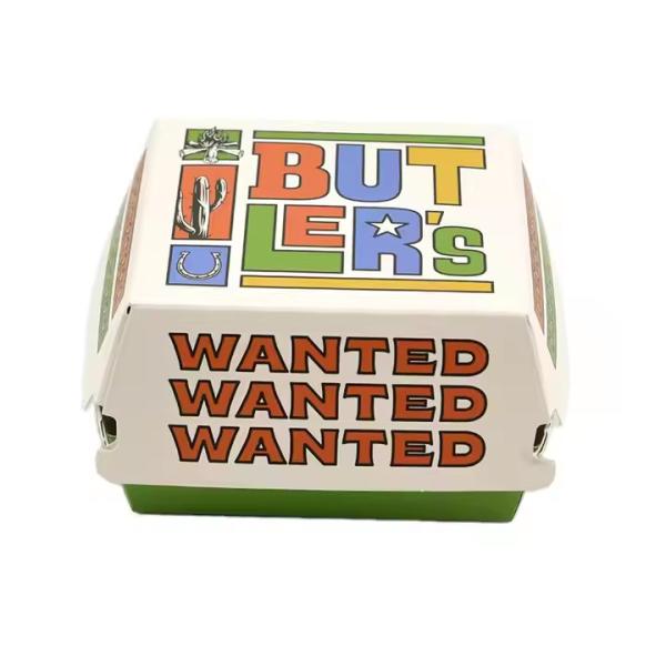 Eco-Friendly Containers Biodegradable Kraft Paper Fast Food Packaging for Custom Logo Burgers Paper Type Paperboard